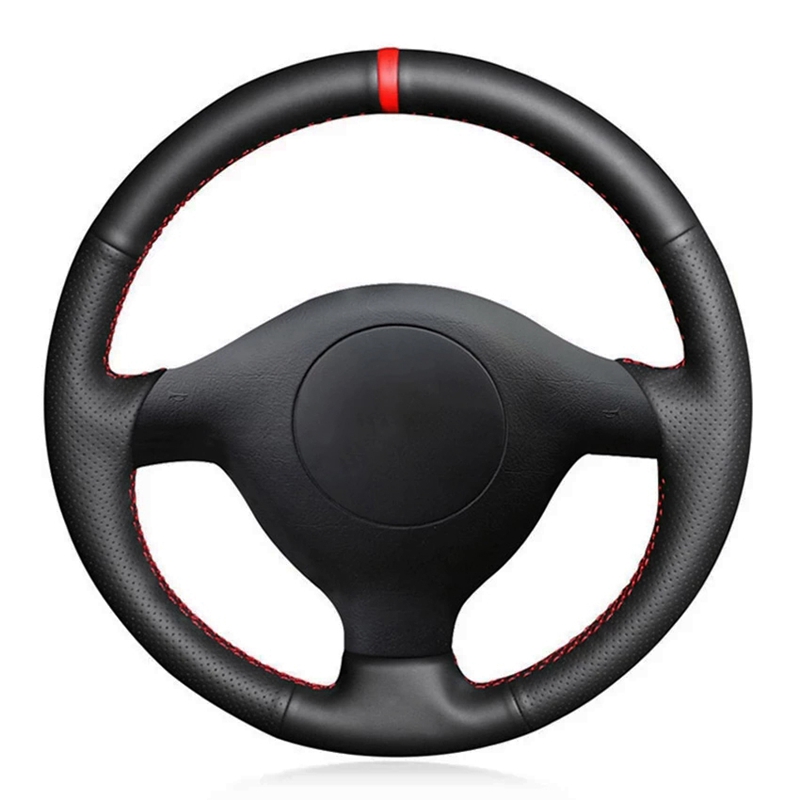 

Black Artificial Leather Car Steering Wheel Cover For Seat Leon MK1 (1M) 1998-2005 Skoda Fabia RS 2003 Fabia 1 (6Y) 2004-2005