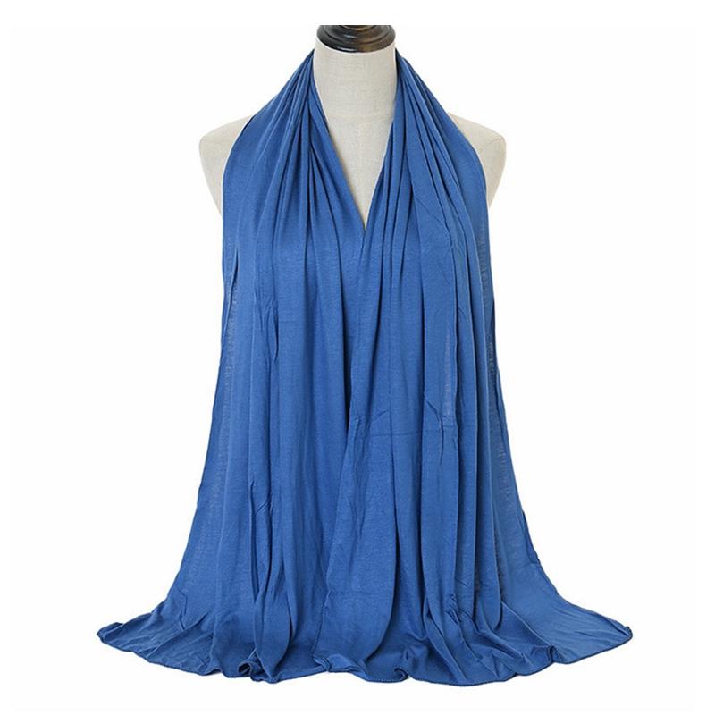 

Scarves High Quality Solid Color Winter Women Scarf Female Long Elastic Cotton Wraps Shawls Spring Muslim Hijab Headcloth Lady, Blue;gray