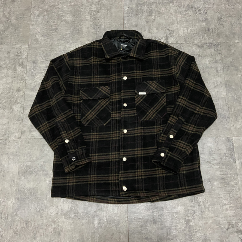 

2021 New Represent Tartan Wool Overshirt Hoodie Men Women 1:1 Best Quality Plaid Textured Over-shirt Shirts Blouse By9u