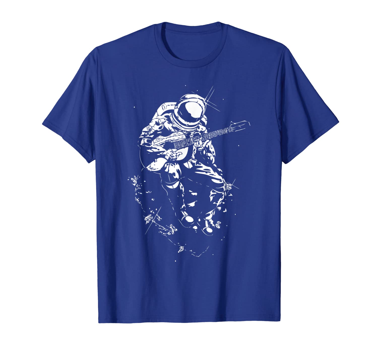 

space themed astronaut present guitar musician gifts tshirt, White;black