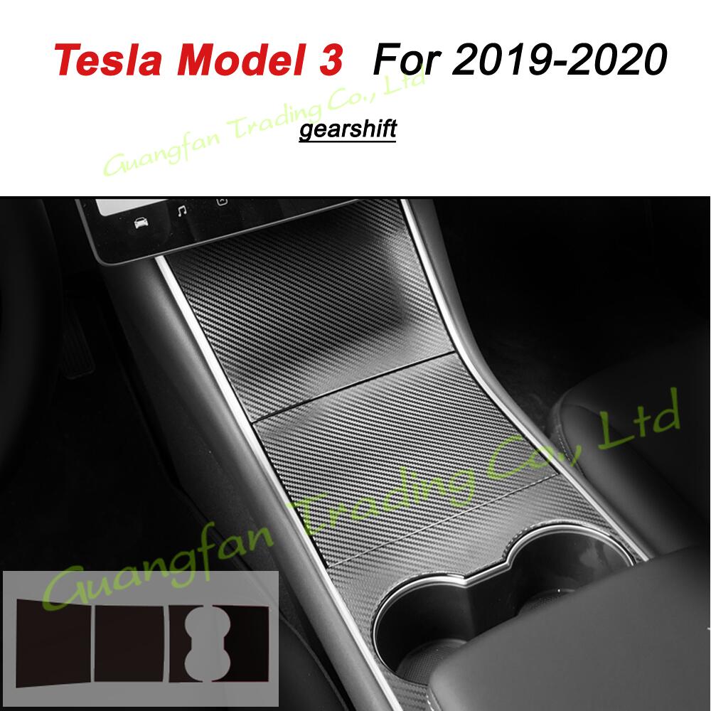 Interior Central Control Panel Door Handle 3D 5D Carbon Fiber Stickers Decals Car-styling Cover Parts Products Accessories For Tesla Model 3 Year-image-748822126
