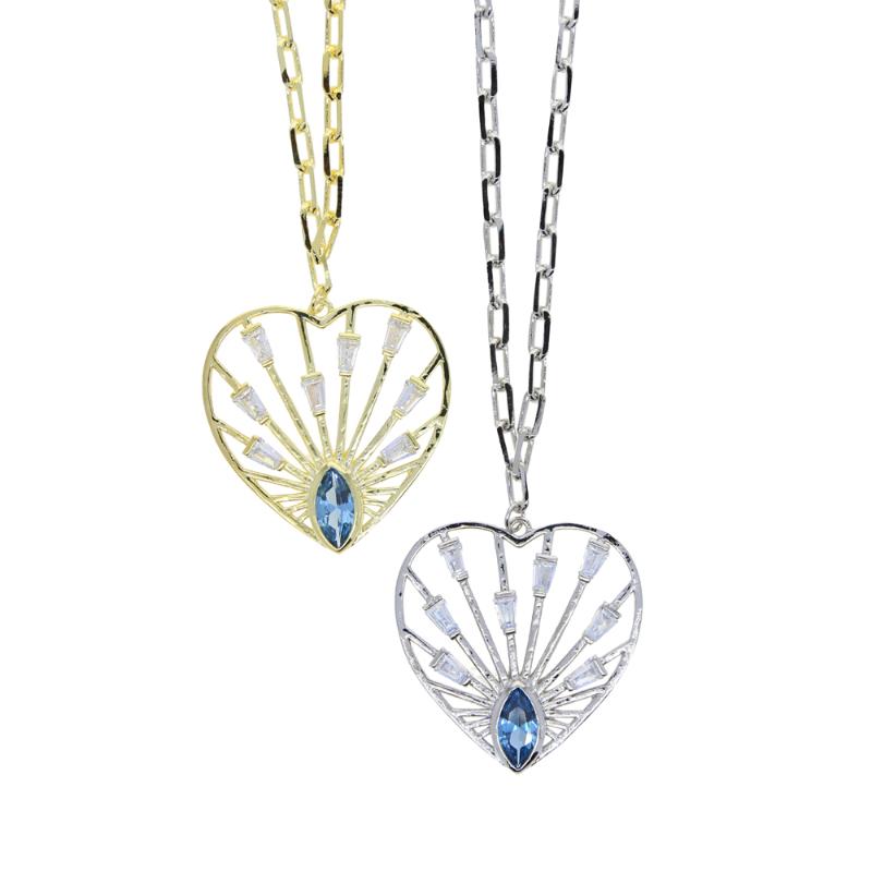 

Pendant Necklaces High Quality Delicate Hollow Out Cz Love Heart Necklace Gold Silver Color Romantic Valentine Gift For Women Jewelry