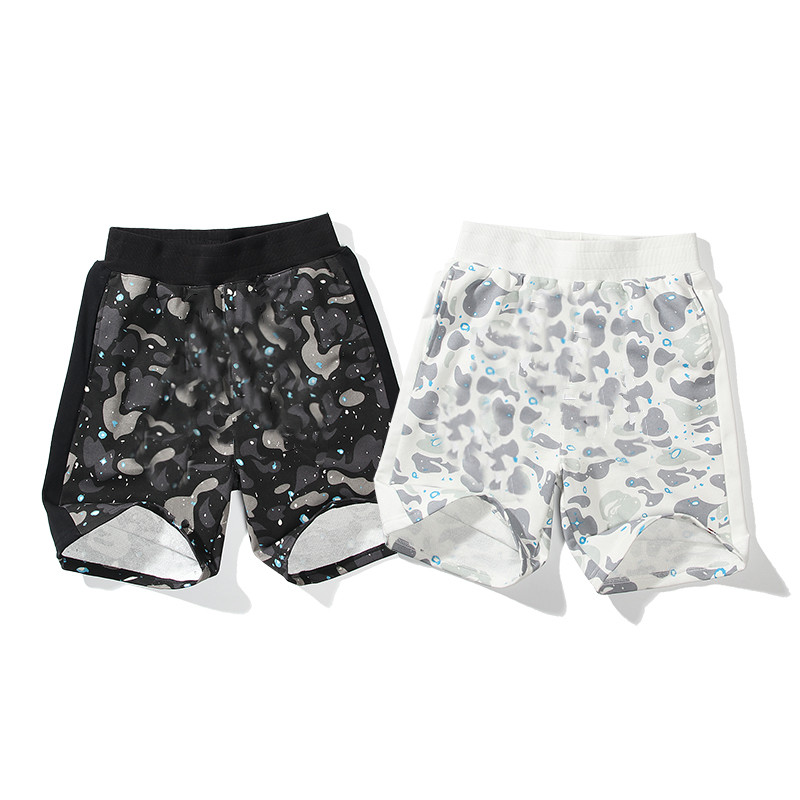 

2021 women shorts quick-drying girl swimming camouflage pants Luminous Shark Headbeach pants striped casual shorts hot pants with label bo, White;black