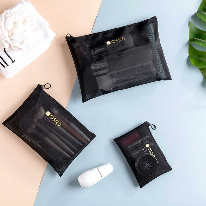 

Liancheng new mesh cosmetic bag large capacity portable washing bag Korean simple travel bag, Trumpet
