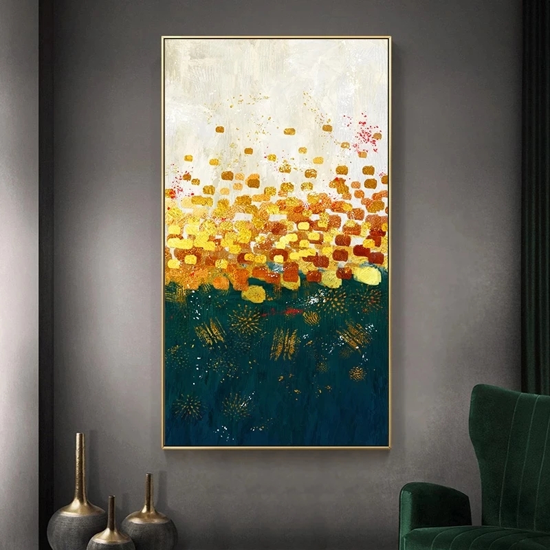 

Abstract Colorful Golden Home Decor Canvas Painting Wall Art For Living Room Pictures Bedroom Scandinavia Posters And Prints