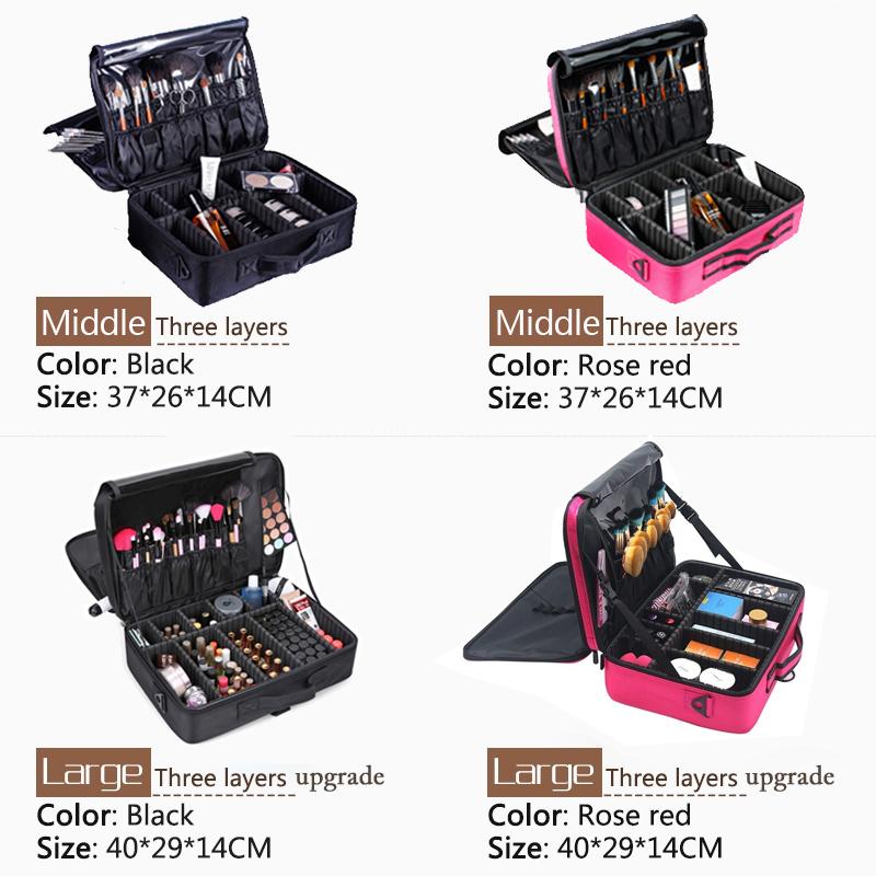

Cosmetic Bags Upgrade Large Capacity Bag selling Professinal Women Travel Makeup Case