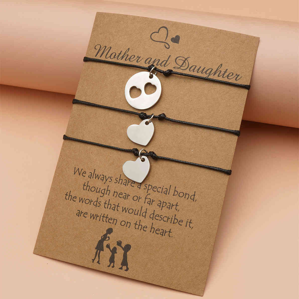 

Mother Daughter Bracelet 3pcs Set Mommy and Me Heart Bracelet Inspirational Gift for Mom Make a Bracelet Mom