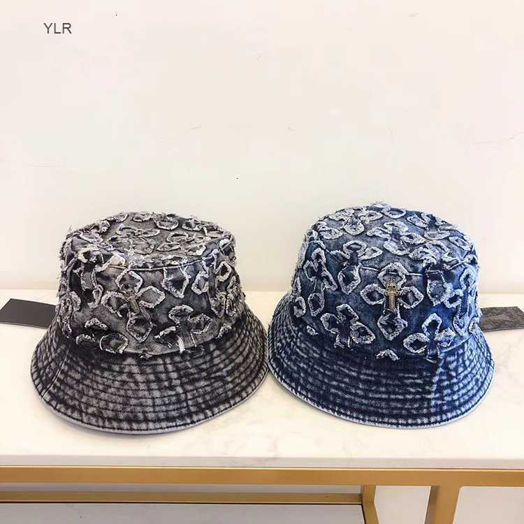 

Crow heart fisherman's hat make old denim women's fashion sunscreen basin hat casual versatile star same sunshade hat, Black