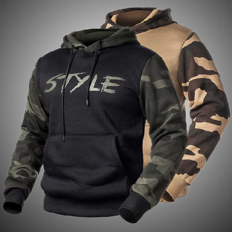 

Camouflage Hoodies Men Autumn Winter Army Green Sweatshirt Male Camo Hoody Pullover Hip Hop Streetwear Hoodie Mens 210603, Wy14khaki
