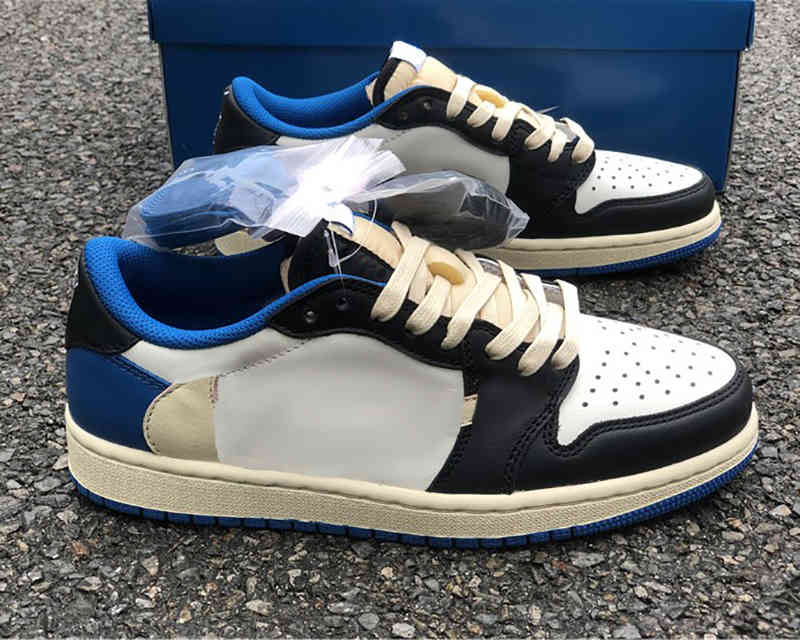 

Shoes jumpman 1 Low Travis Scotts x basketball 1s Military Blue running sneakers