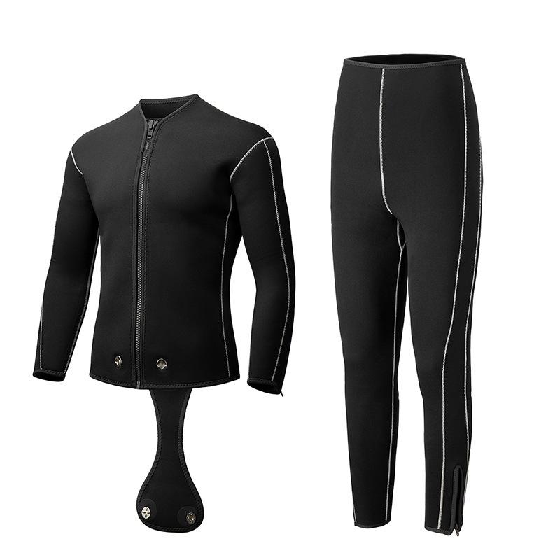 

Men Wome 3MM/5MM Scuba Snokling Wetsuits Separate Jacket Pants Long Sleeve Neoprene Wetsuits Front Zipper Swim Surf Diving Suit