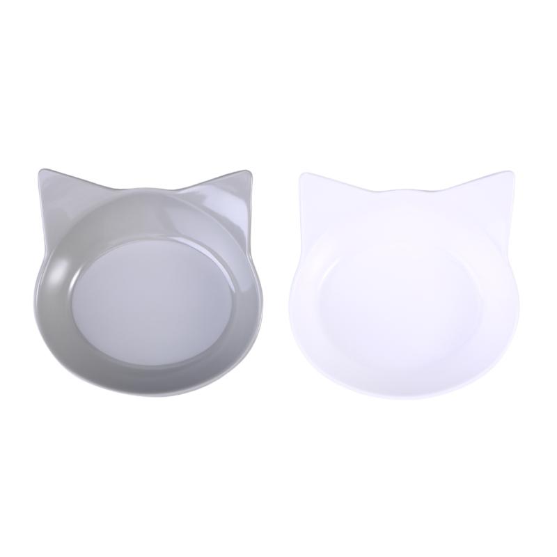 

Dog Bowls & Feeders 2Pcs Pet Food Cat Ceramic Feeding Dishs For And (Grey White)