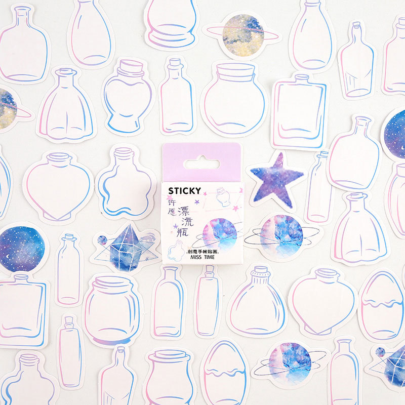 

3Pieces/Lot 45pcs/box Blank Wishing Bottle Memo Decorative Adhesive Tape Masking Tape For Stickers Scrapbooking DIY Stationery Tape 2016