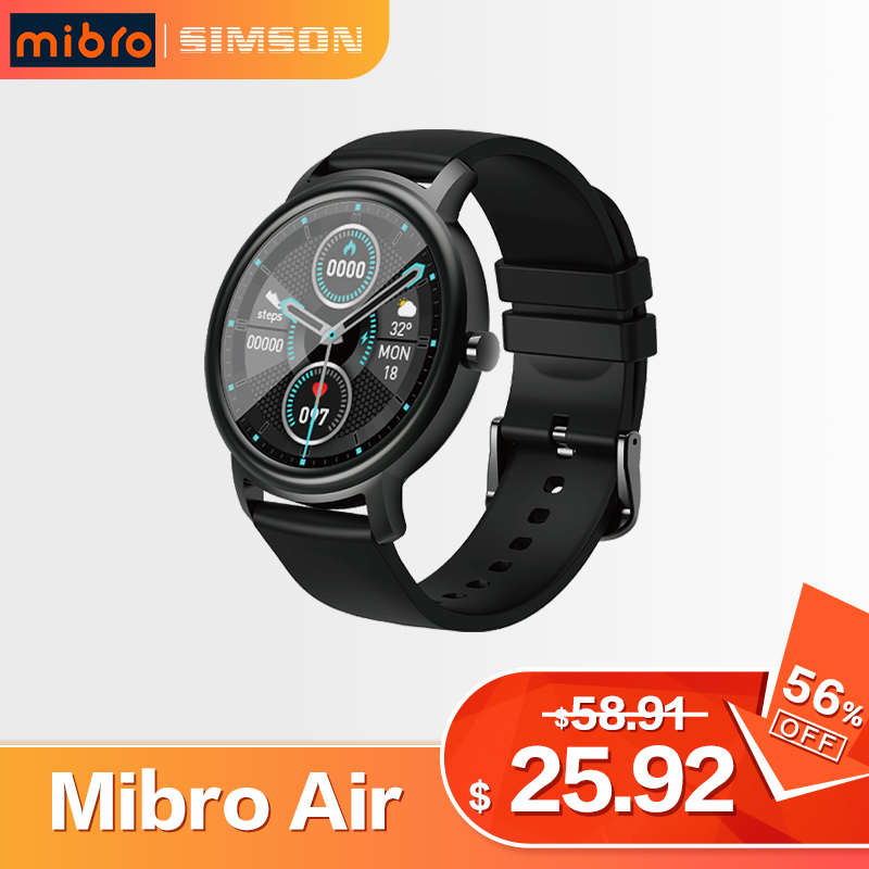 

Mibro Air Smart Watch Men Women IP68 Waterproof Bluetooth 5 Sleep Monitor Fitness Heart Rate Tracker SmartWatch Android IOSg, Silver watch