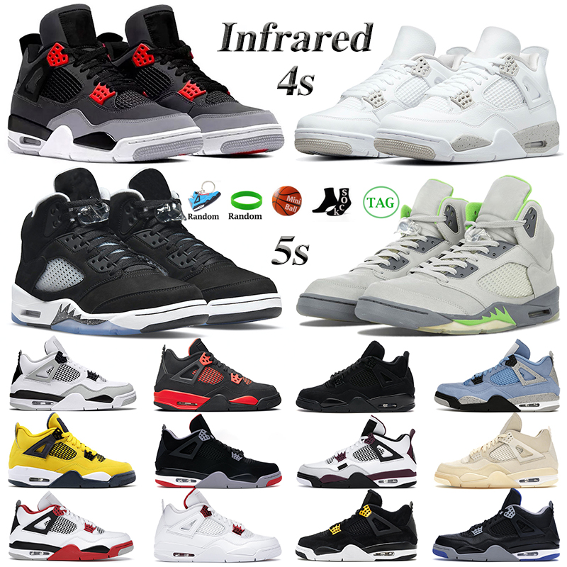 

4s men women basketball shoes Infrared Military Black University Blue Thunder Bluebird Green Bean Jade Horizon Oreo Raging Red Thunder Stealth 5s sports sneakers, 13