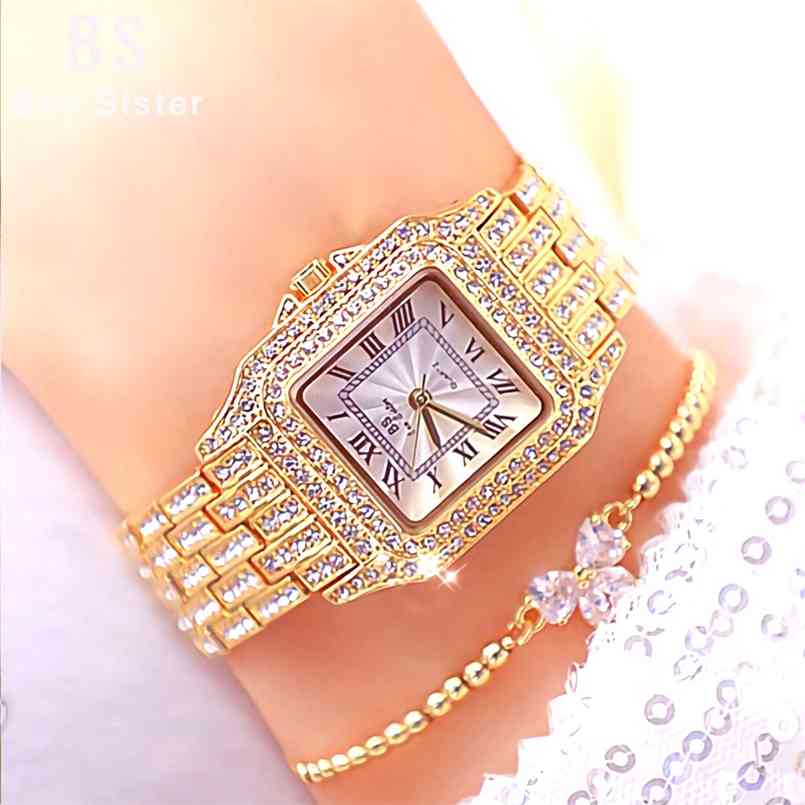 

Square Watches Woman Famous Brand Fashion Roman Number Ladies Wrist Diamond Gold Quartz Women Montre Femme 210707, Silver