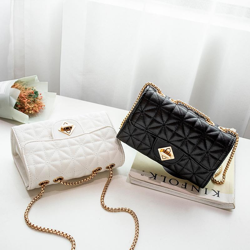 

Women Crossbody Bag Weave Flap Bags For Women 2021 Quality Leather Thick Chain Shoulder Messenger Bags Female Handbag And Purse, Black