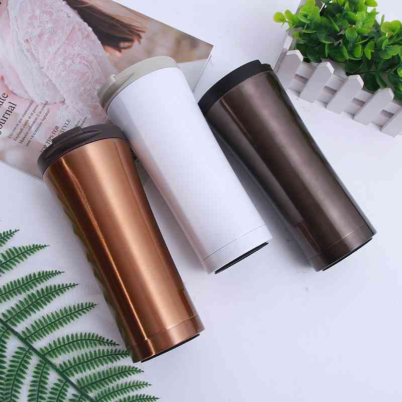

New stainless steel vacuum portable car coffee office gift cup, White
