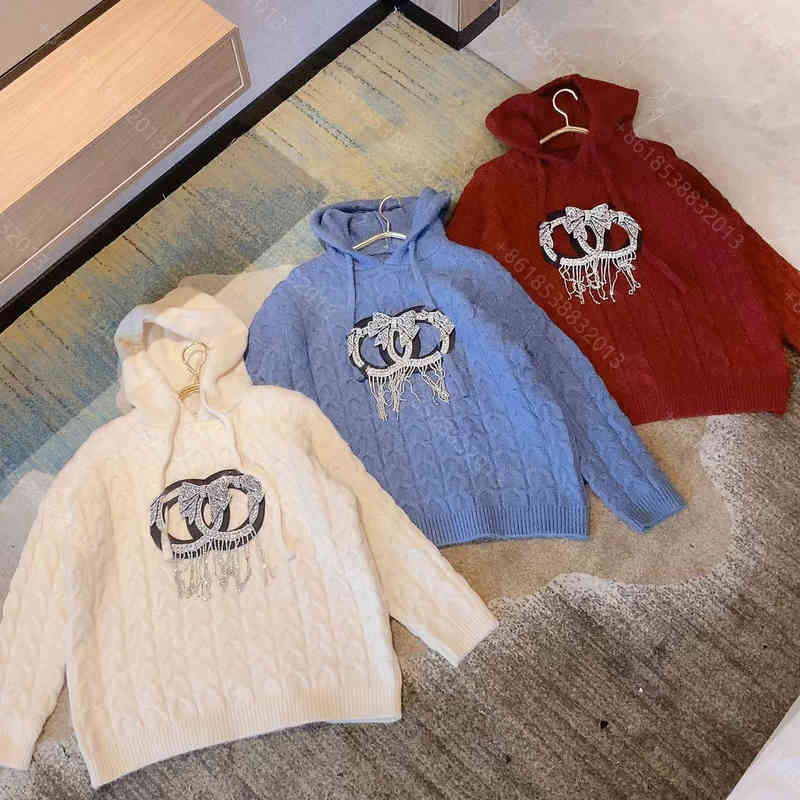 Fashion wool hoodie sweater for women fringed pearl bowknot designer tech fleece hoodies coat womens long sleeve pullover shirt cchen brand logo cas