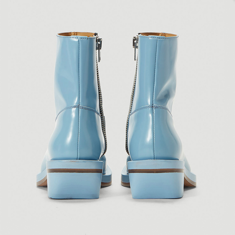 

boots womans ankle genuine leather square toe zipper martin footwear thin high heels short handmade shoes 2dgr, Black