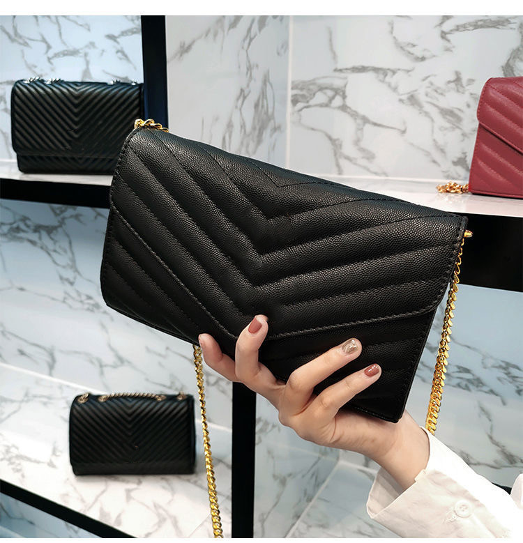 

Genuine Leather Handbag women Bag Original box case Purse clutch shoulder messenger cross body caviar la, Red