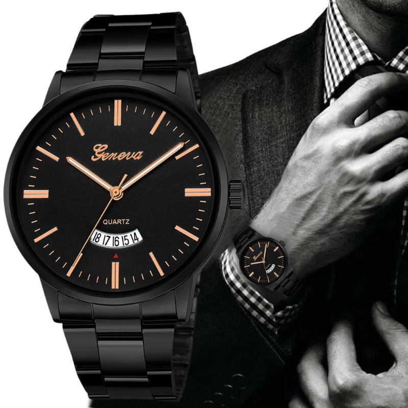 

Wristwatches Men Wrist Watch Stainless Steel Quartz Analog Date Sport Gifts Man Watches Quartzo Day Relogio Masculino