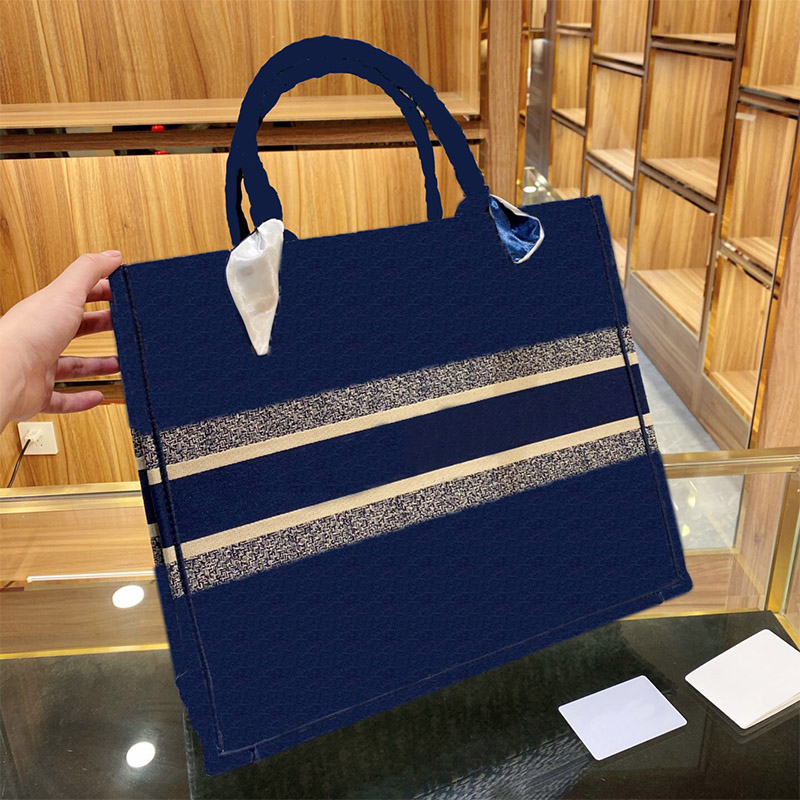 

Annual bests selling large shopping bag luxury designer handbag high quality fashion embroidery Tote women's classic shoulder bags, Blue