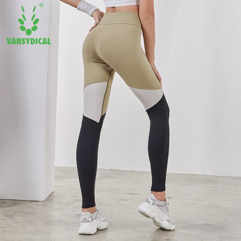 

Vansydical High-waist Gym Yoga Pants Women' Sports Running Stretchy Fitness Leggings Tummy Control Nylon Compression Tights, Fs1819201