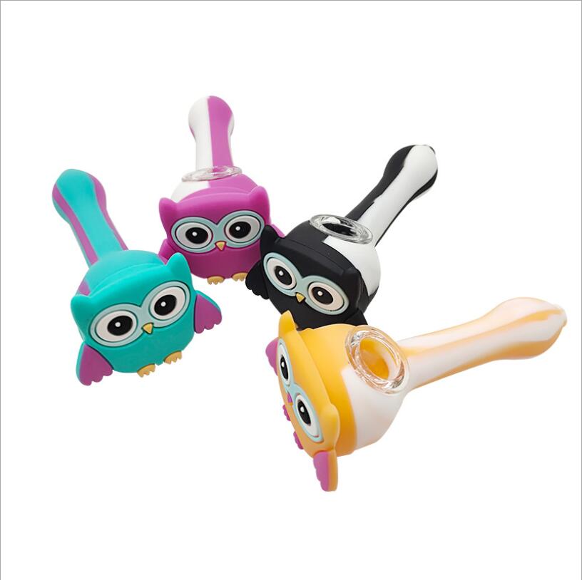 

Creative owl silicone pipe food grade environmental protection silicone pipe multi color optional custom processing