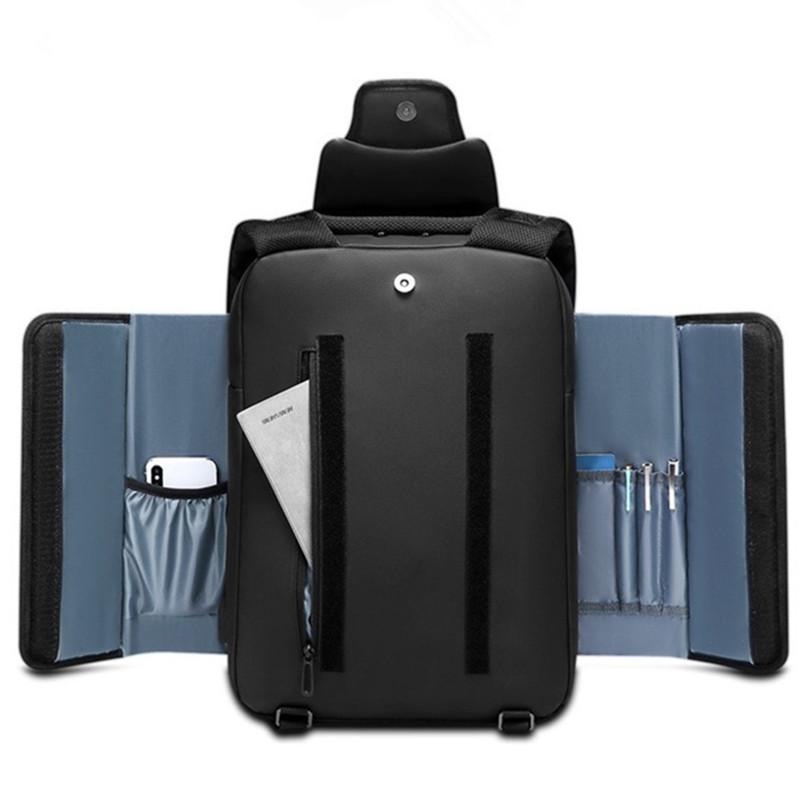 

Backpack 15.6 Laptop Men Male Backpacks Business Notebook Mochila Waterproof Back Pack USB Charging Travel Bagpack Tablet Bags, Black