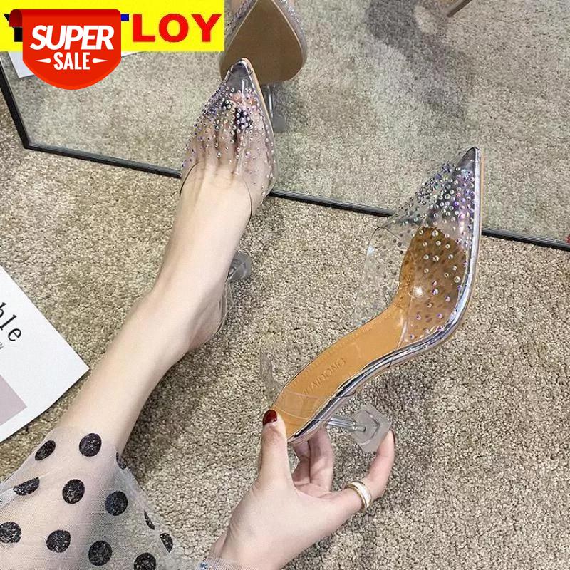 

New 2020 Pvc Clear Transparent Fetish Luxury Designer Woman Extreme Mules Super High Heels Women Sexy Shoes Ladies Pumps Sandals #9o7g