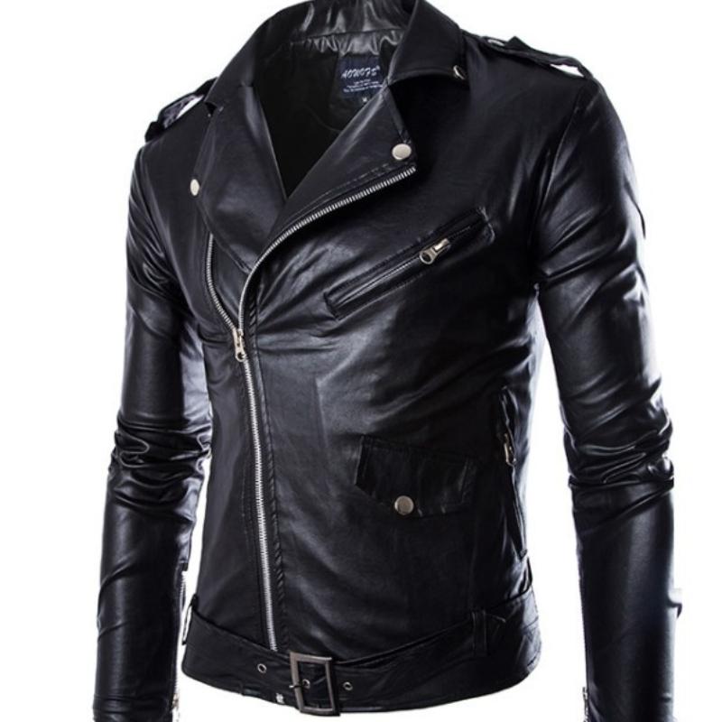 

Men' Jackets Leather Motorcycle Clothing European And American Trend Large Size Jacket Top, Black