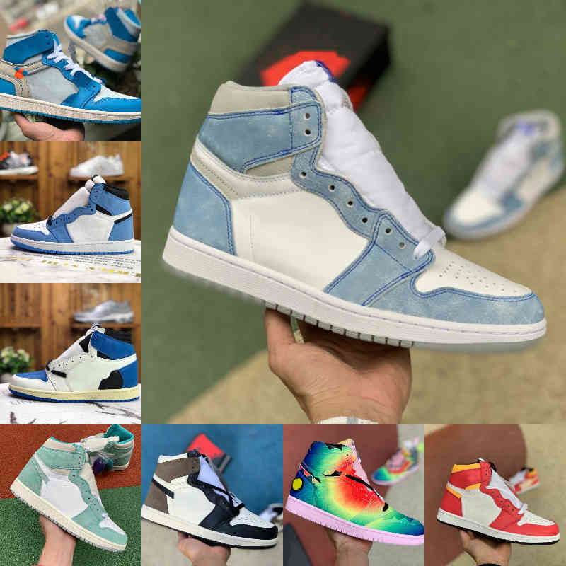 

2021 Men Women 1 1s Basketball Shoes Electro Orange UNIVERSITY BLUE Candy J Balvin Hyper Royal Banned Brand DARK MOCHA UNC Patent Chicago Obsidian Trainers Sneakers, Chile red