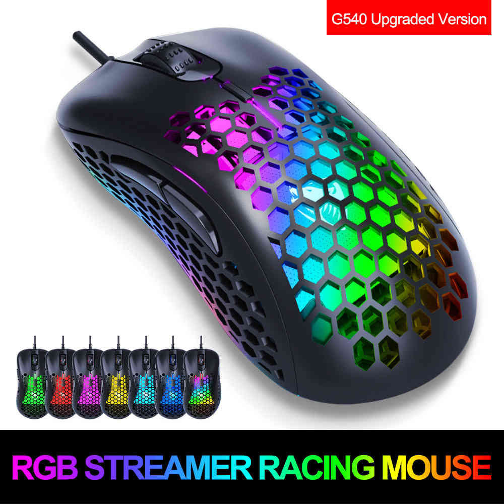 

mices mouse thunder wolf g540 hole wired honeycomb lightweight rgb e-sports game deskcomputer macro programming