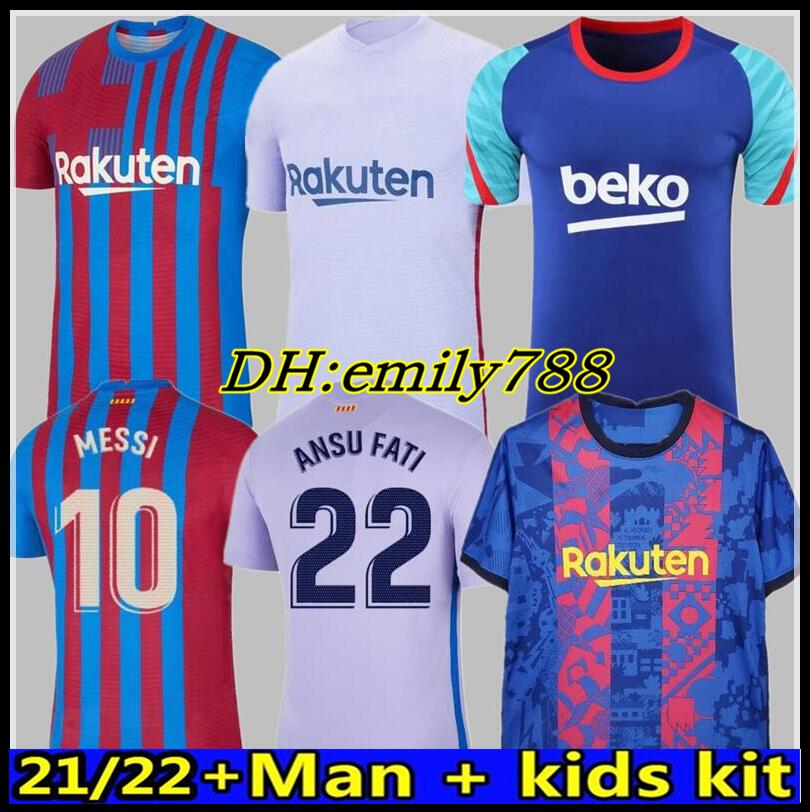 

Camisetas de football MESSI Barcelona soccer jersey BARCA FC 20 21 22 ANSU FATI 2021 2022 GRIEZMANN F.DE JONG COUNTINHO DEST jerseys kit shirt men kids sets socks, 20/21 home kids