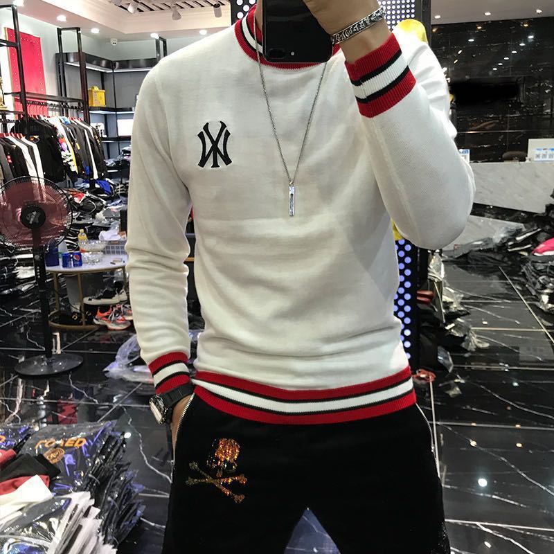 

2021 New Arrival Male Superior Fashion Sale Neck-to-neck Pullovers Applications Brand Clothing Embroidery Red Net Mesh 8umb, White