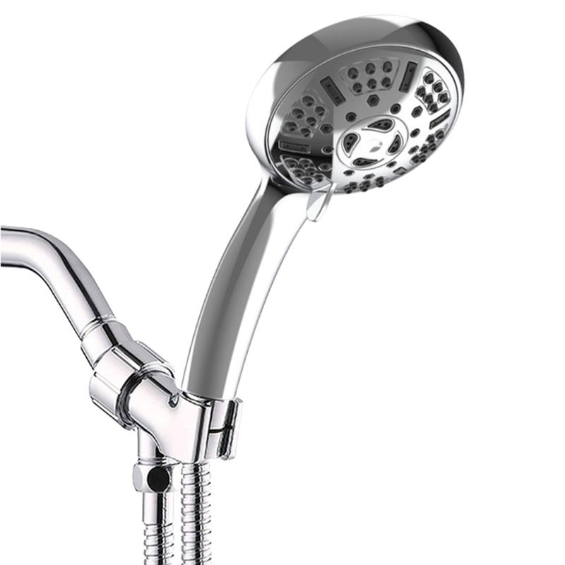 

High Pressure Handheld Shower Head 9 Spray Settings Chromes Plating Hand Held Showerhead 360degree Rotatable Faucets