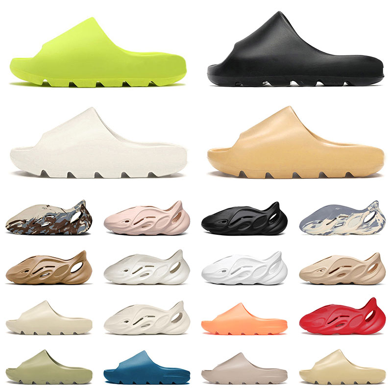 

2022 Candy Color Designer Sandals Mens Womens Slippers Ochre Enflame Orange Glow Green Earth Brown Resin Triple Black White Cream Clay Moon