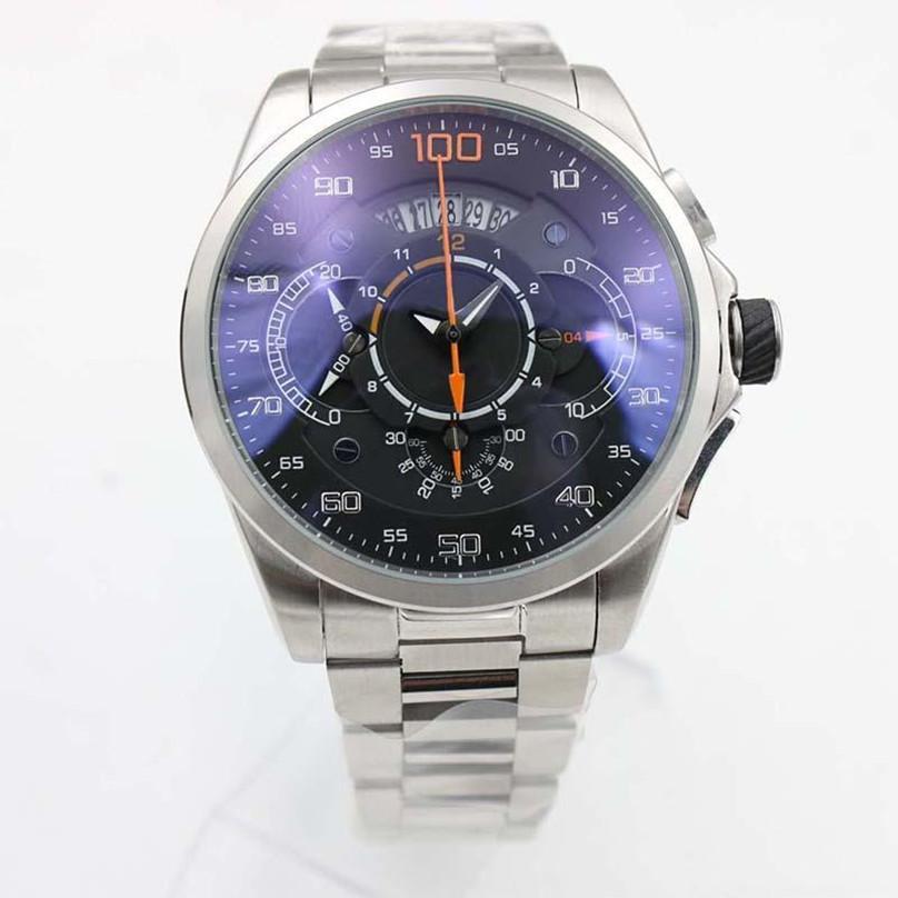 

tricolor quartz movement men's watch fashion waterproof chronograph, Slivery;brown