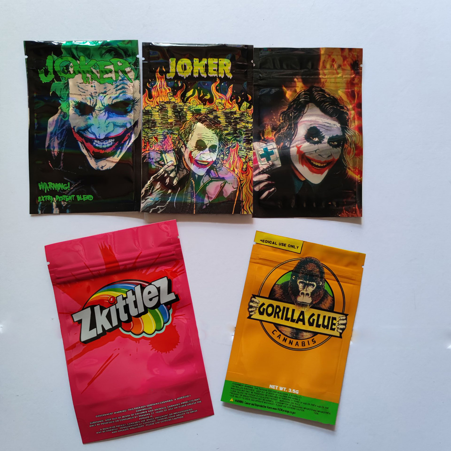 3 types California Fly joker bags Zkittlez extra potent blend edibles Packaging Bag smellproof mylar Zipper package-image-736505390