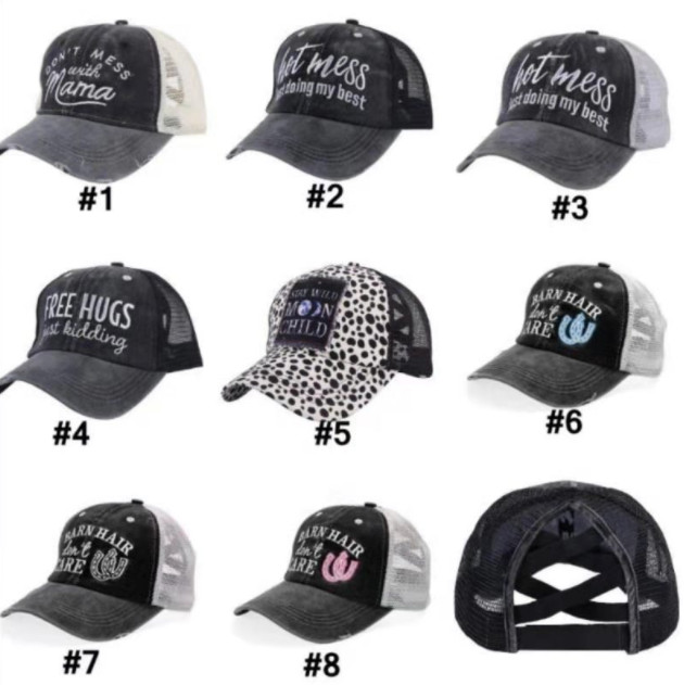 

The latest party hat, ponytail embroidery baseball cap, a variety of styles to choose from, support custom logo