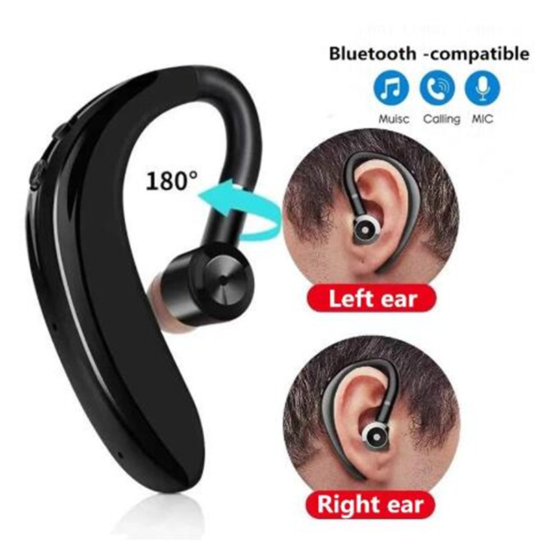 

s109 Bluetooth Earphones Wireless Headphones ear hook Headsets with MIC Handsfree Business Driver with Retail Package, Black