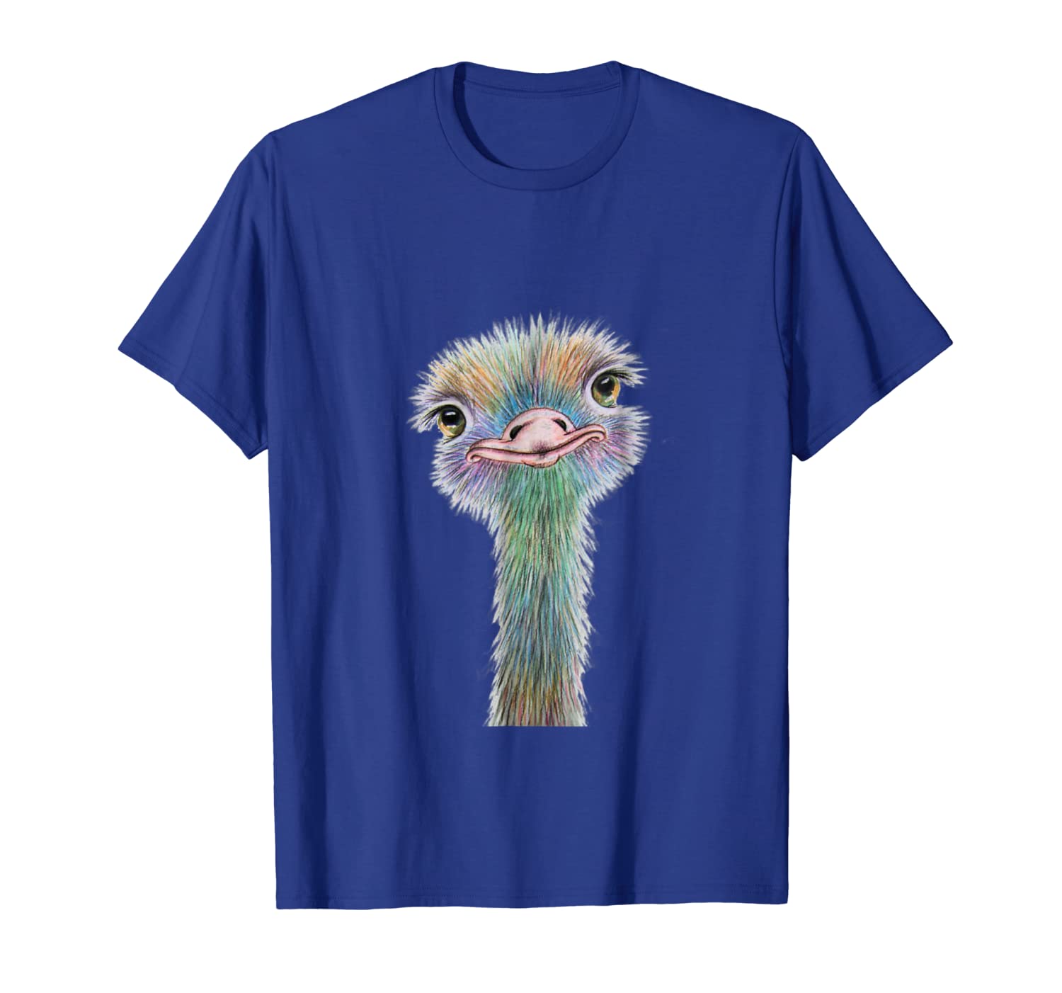 

Colorful Ostrich T-Shirt - Beautiful Artistic Animal Tee, White;black