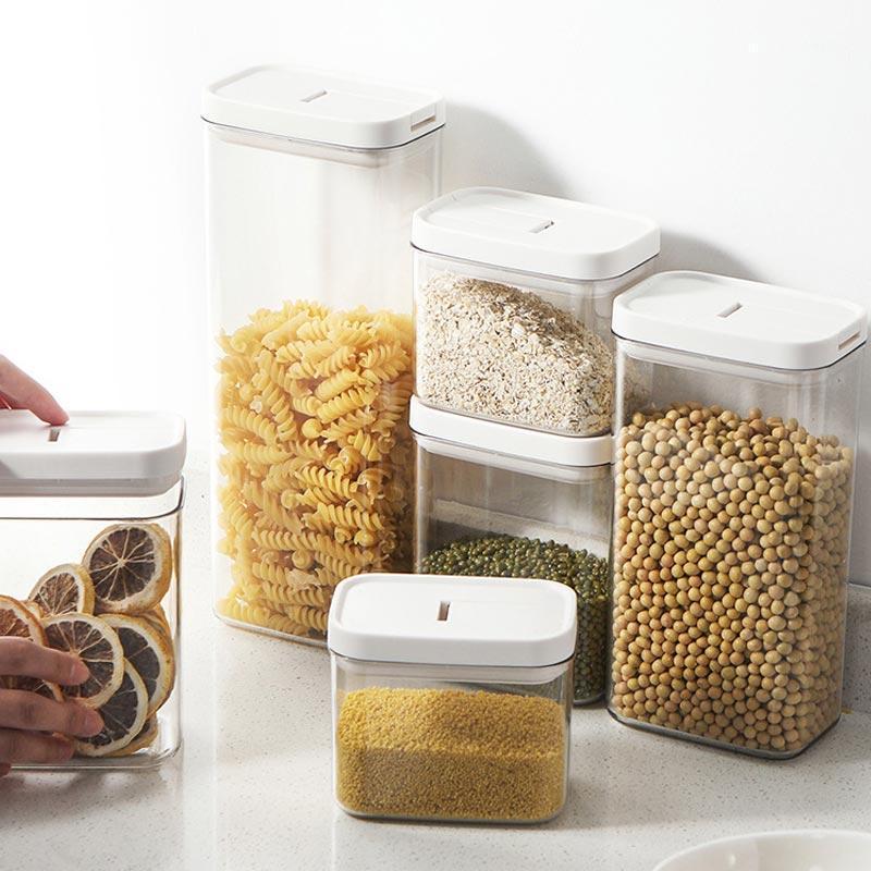 

Storage Bottles & Jars Household Food Container Box Home Transparent Grains Sealed Can Tank Plastic Sugar Bowl For Spices