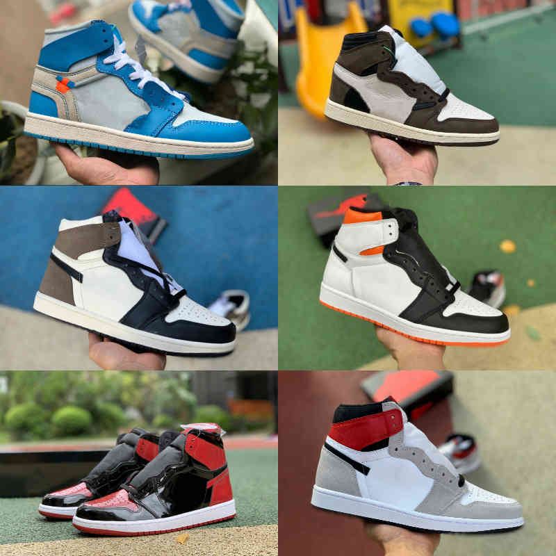 

Jumpman Electro Orange 1 1s High Basketball Shoes Mens Women Pollen Seafoam Fragment Bred Patent University Blue Hyper Royal J Balvin UNC Ch