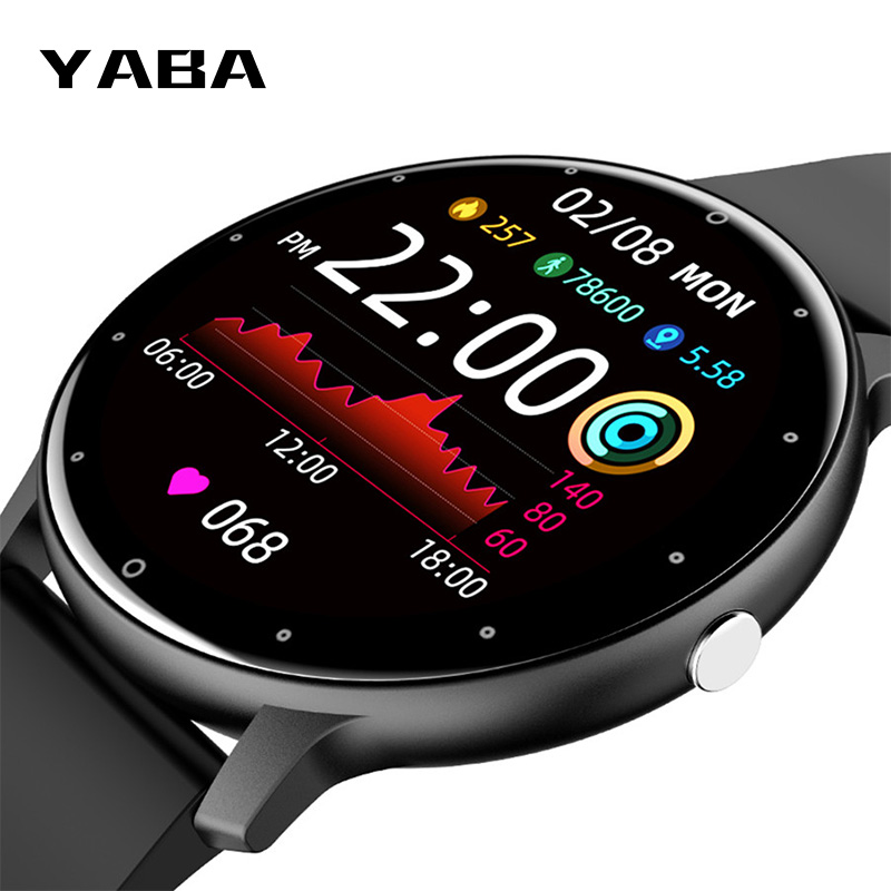 

Smart Watch Mens and Womens Sleep Heart Rate Health Monitor Multifunctional Sports Pedometer Real-time Weather IOS Android, Black
