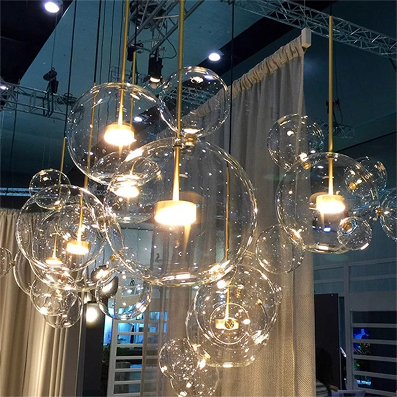 

Customized Living room Chandelier Modern Clear Glass Bubble Lamp pendant lamps for Children Indoor Decor Light Fixture