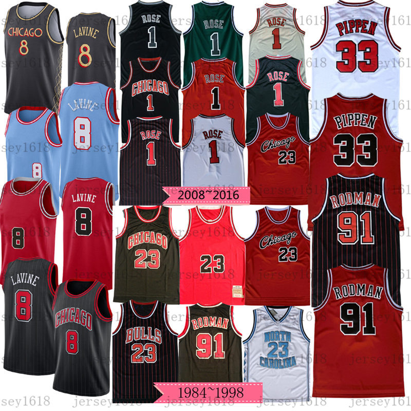 

Men Retro Classic 23 MJ Jersey Zach 8 LaVine Pippen Jerseys 91 Dennis Rodman Basketball Jerseys 2020/21 New Jerseys Red White Youth S-3XL, Black;red