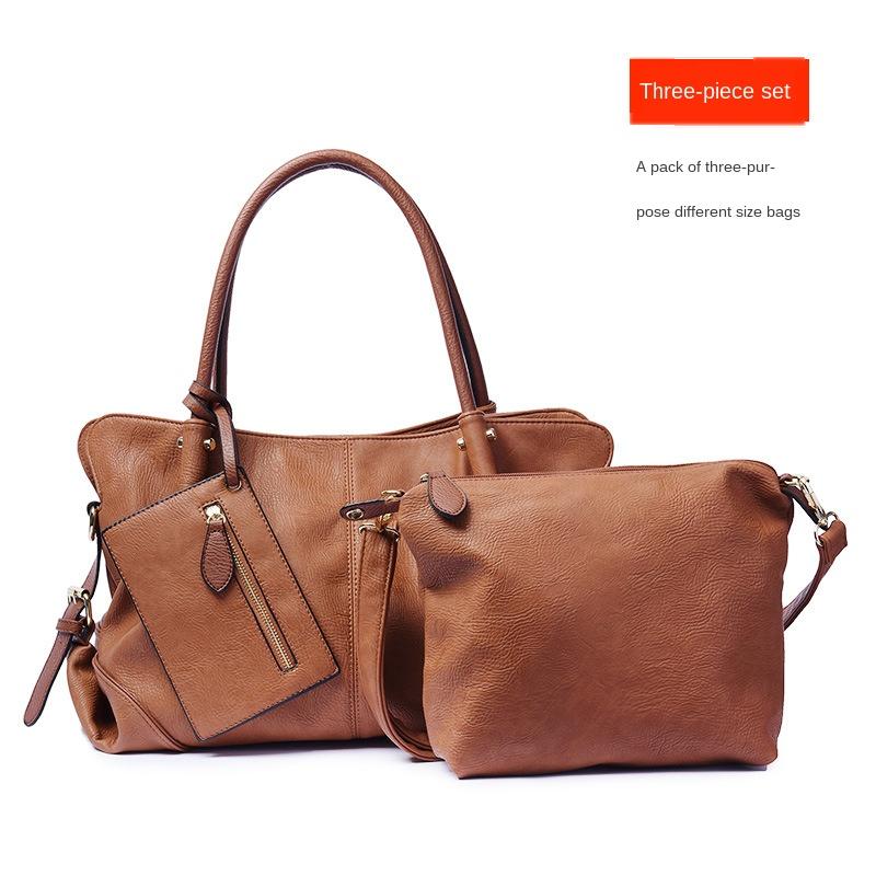 

2021 new women's bags, large-capacity hot style women's bags design bags, three-piece fashionable quality bags, Black
