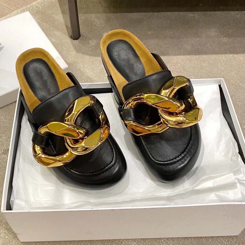 2022 Femmes Chaussons Luxurys Designers Marque Ja London Daim Loafer Mules occasionnels Bottillons Casual Boîtes Talons à talons plates Grande Ch